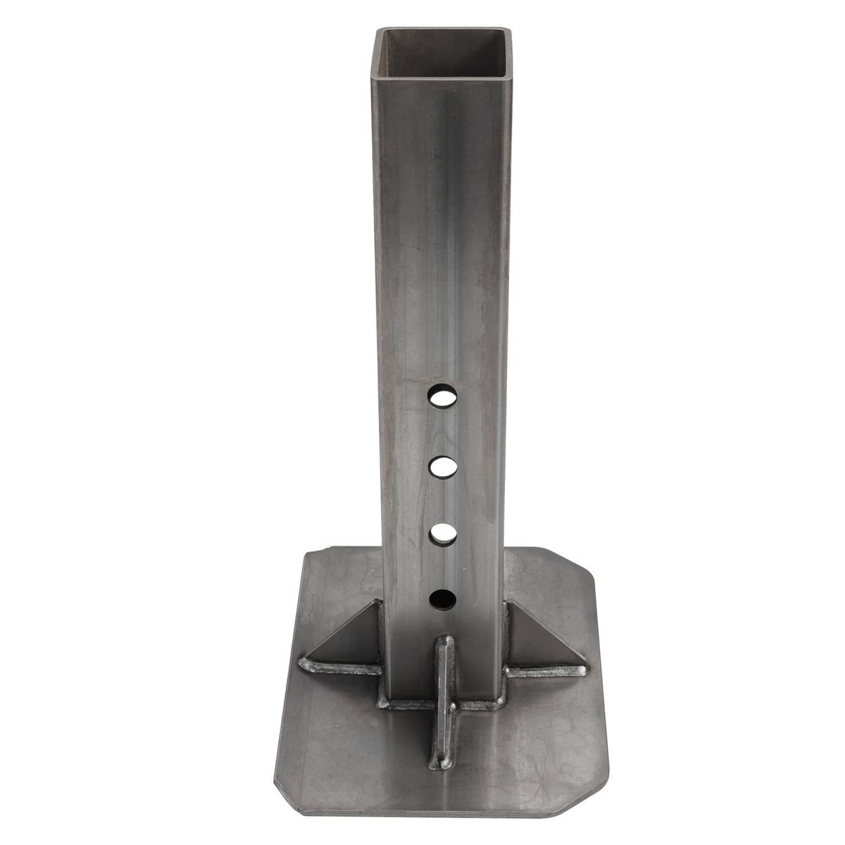 Heavy-duty trailer coupler adapter inner part with vertical steel tube and square flange base