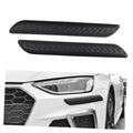 Pair of 2 black rubber car bumper guards with ribbed anti-scratch tread pads