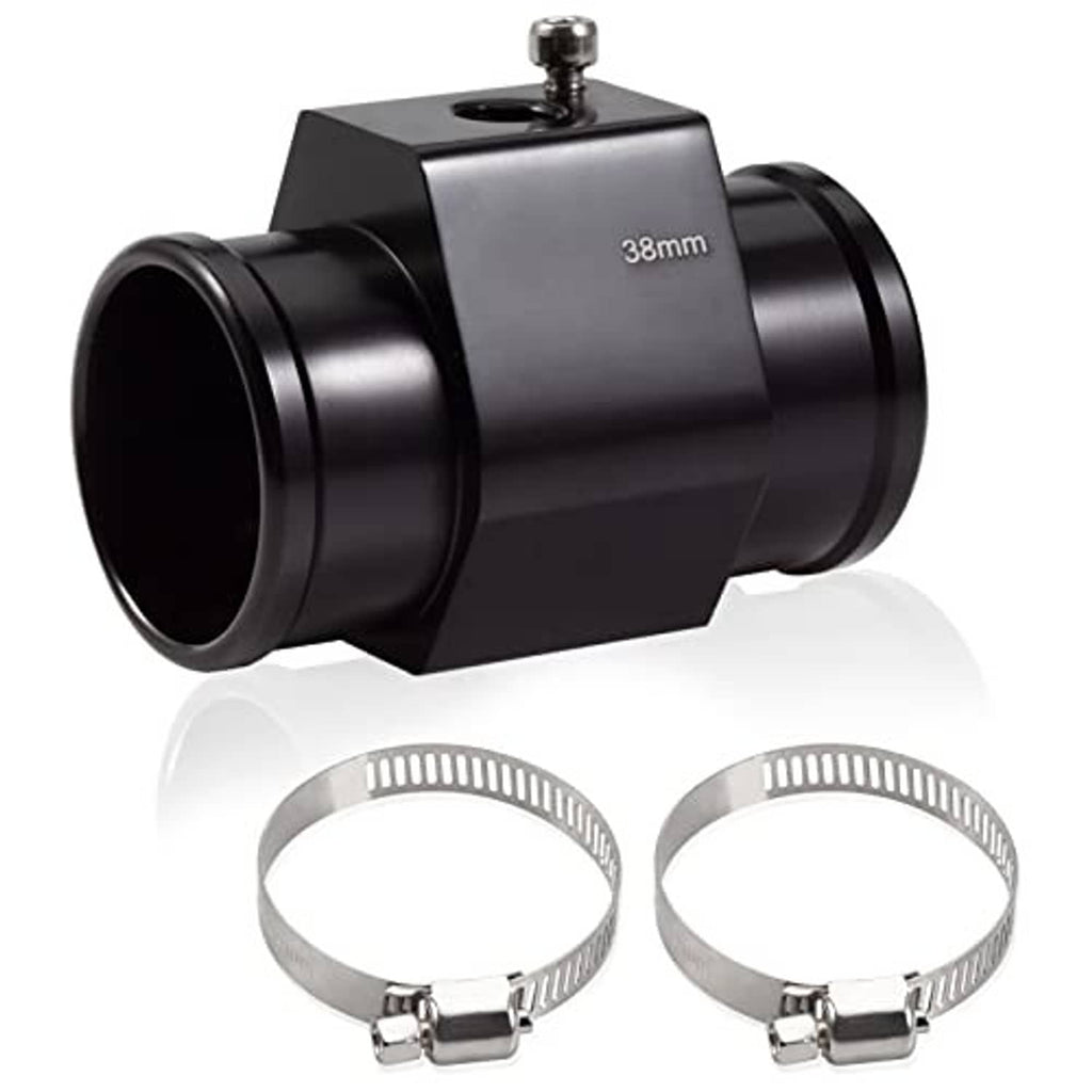 38mm aluminum radiator hose temperature joint connector and two adjustable hose clamps