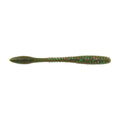 Green pumpkin soft plastic finesse lure with speckled glitter body