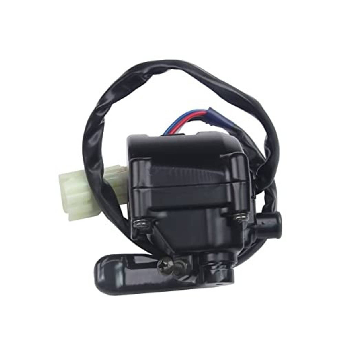 Black control module throttle lever with wire leads and white connector