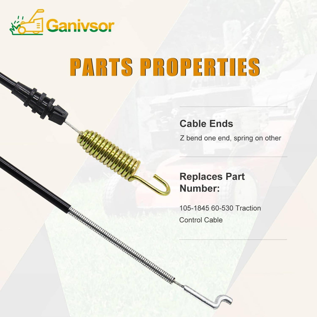Ganivsor control cable end with green coil spring and silver Z-bend wire tips
