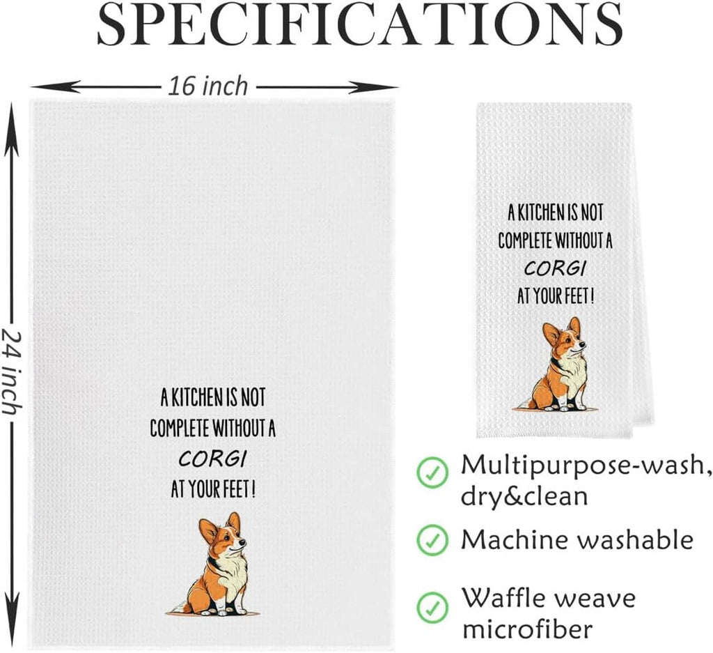 White waffle weave microfiber kitchen towel, 16 in x 24 in; machine washable, multipurpose.