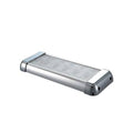 LED dome light fixture with silver housing and textured LED panel, compact rectangular form