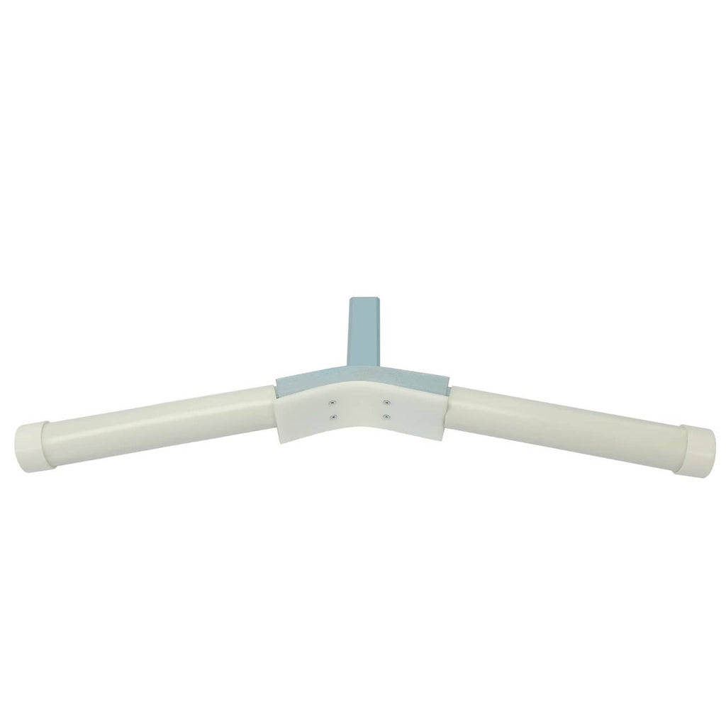 PVC V-guide bow rest centering support with central mounting plate