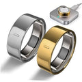 Set of 2 high-gloss ring covers, silver and gold plated, for Oura Ring Size 8