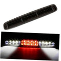 Black LED high mount brake light bar with clear lens and internal red LED strips