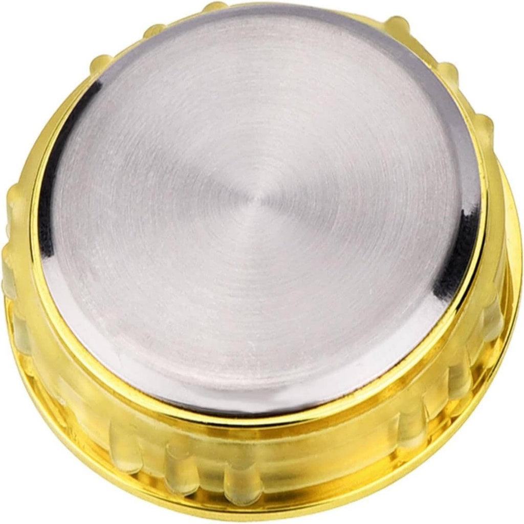 Round quartz clock insert back plate: brushed silver center with gold housing and rim tabs