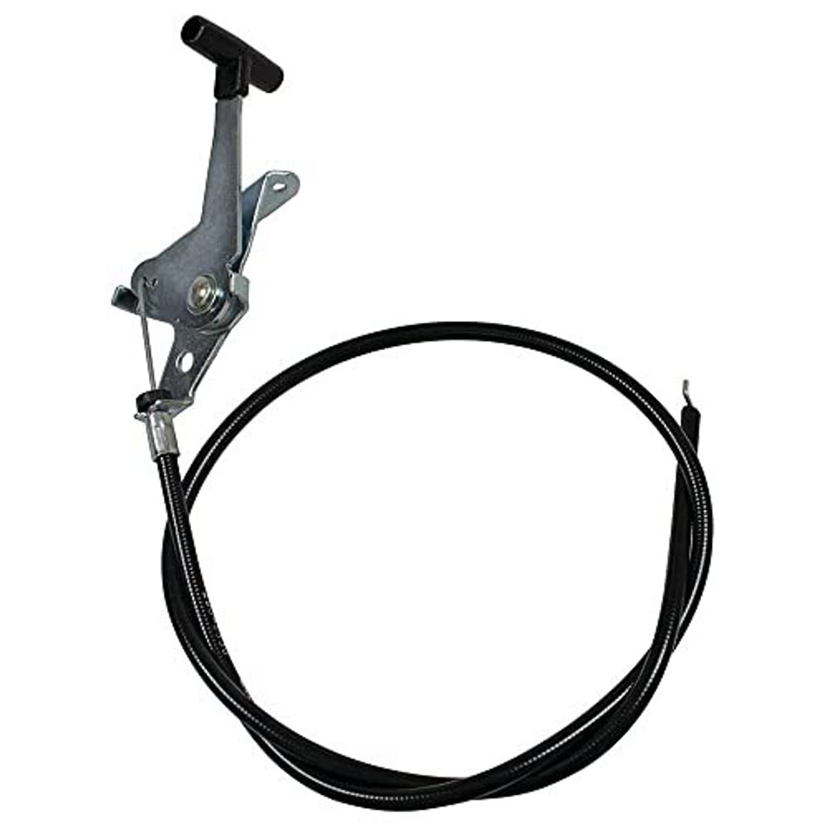 Throttle control cable with black sheath and metal lever actuator