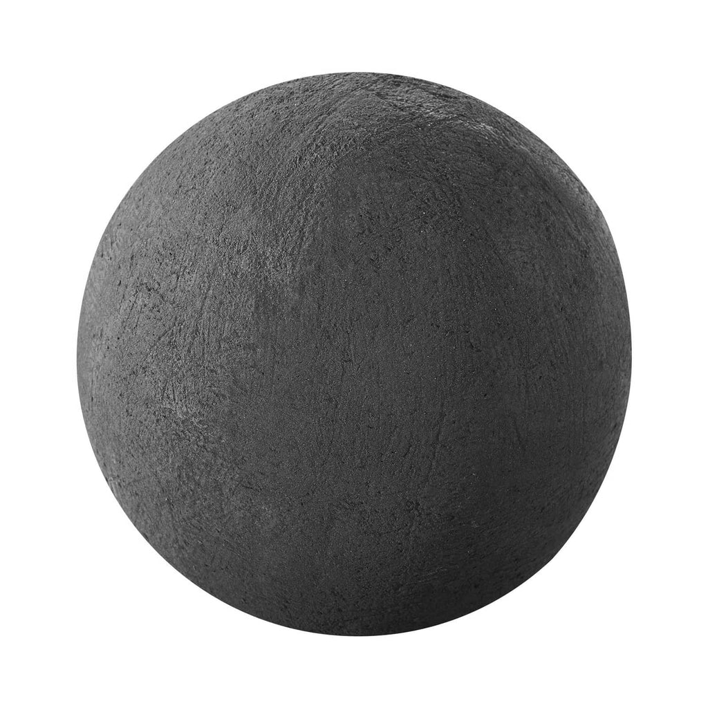Single round ceramic fire ball, matte dark gray surface texture