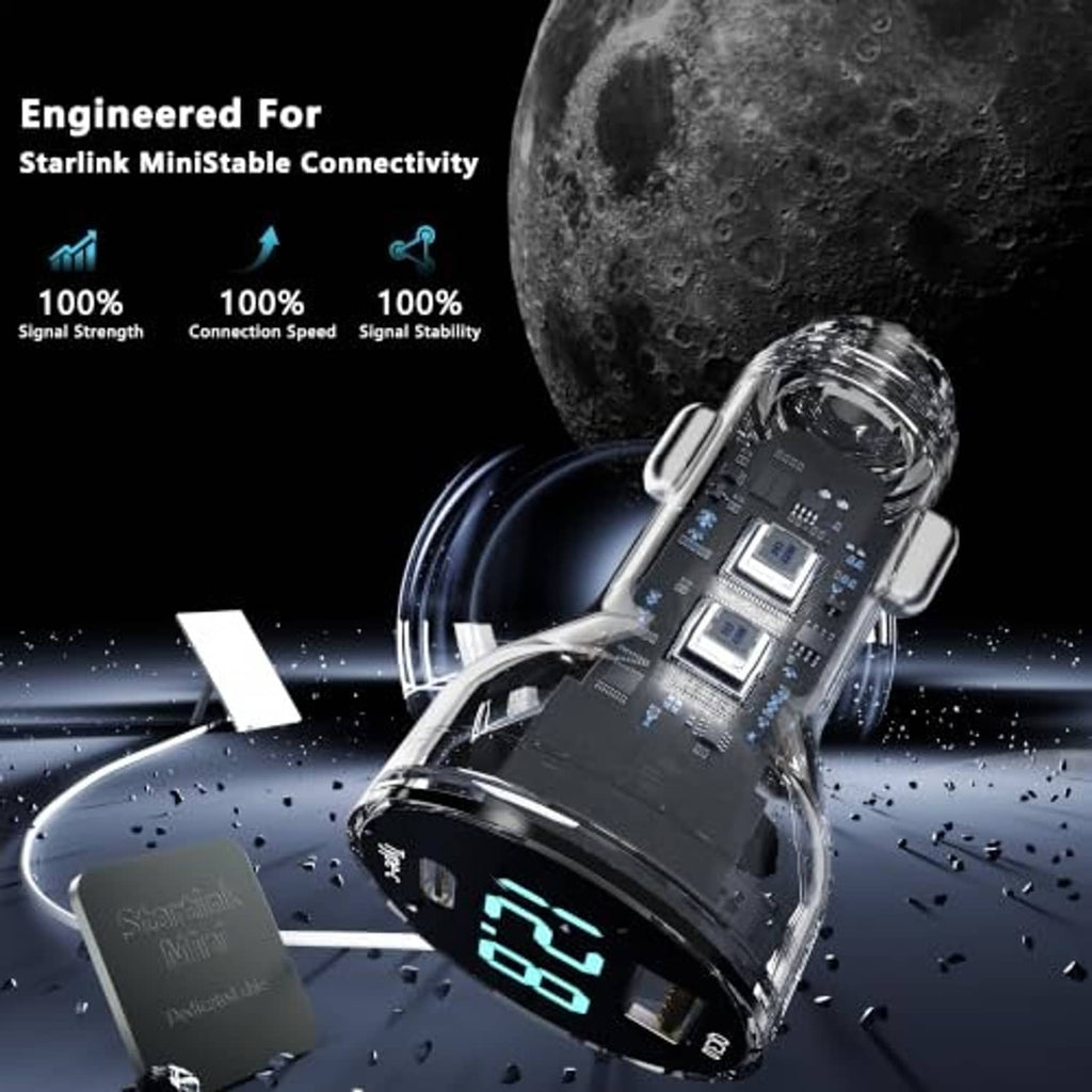 Compact car adapter and mount graphic for stable connectivity with device charging
