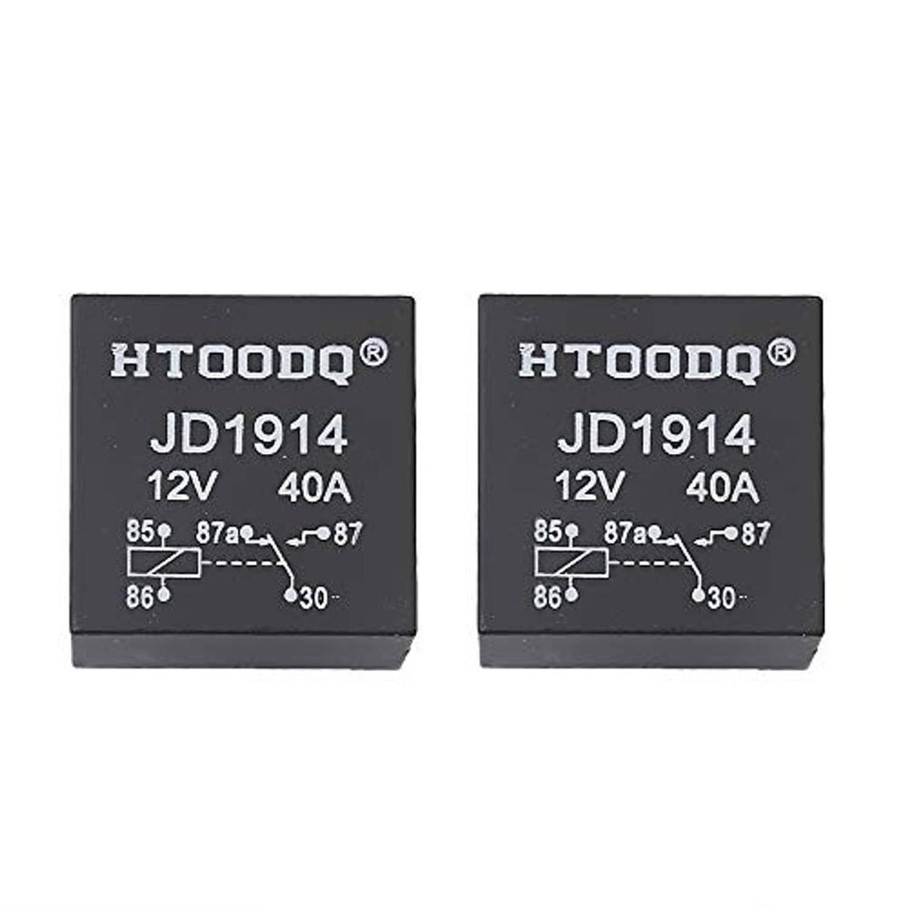 Power trim and tilt relay, HT000D JD1914 12V 40A marking on black cube, pair