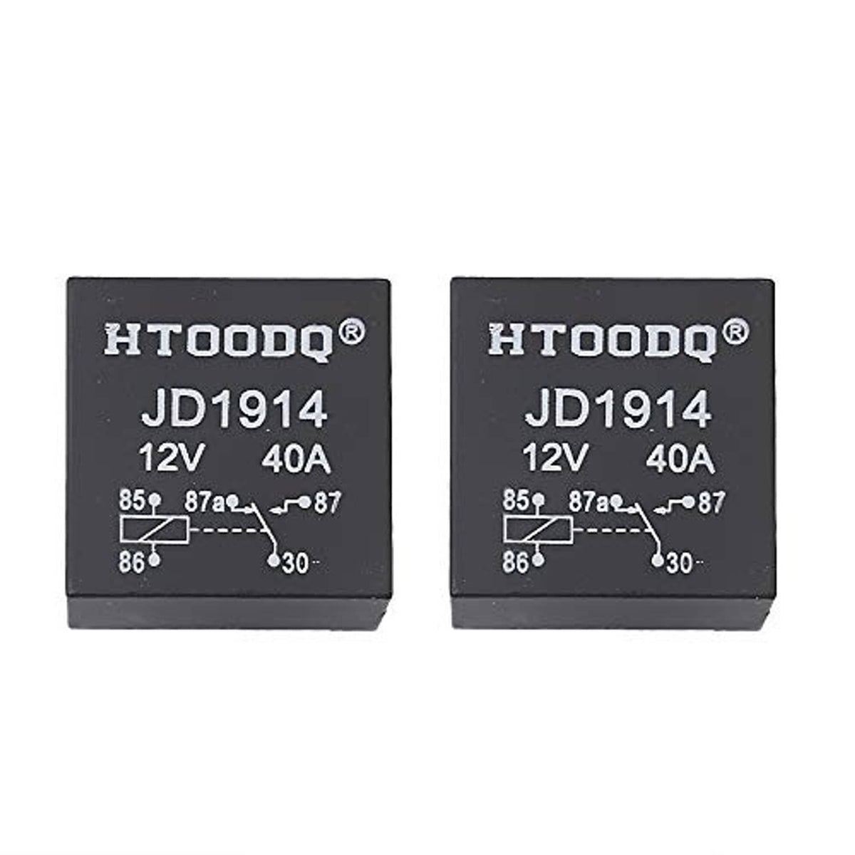 Power trim and tilt relay, HT000D JD1914 12V 40A marking on black cube, pair