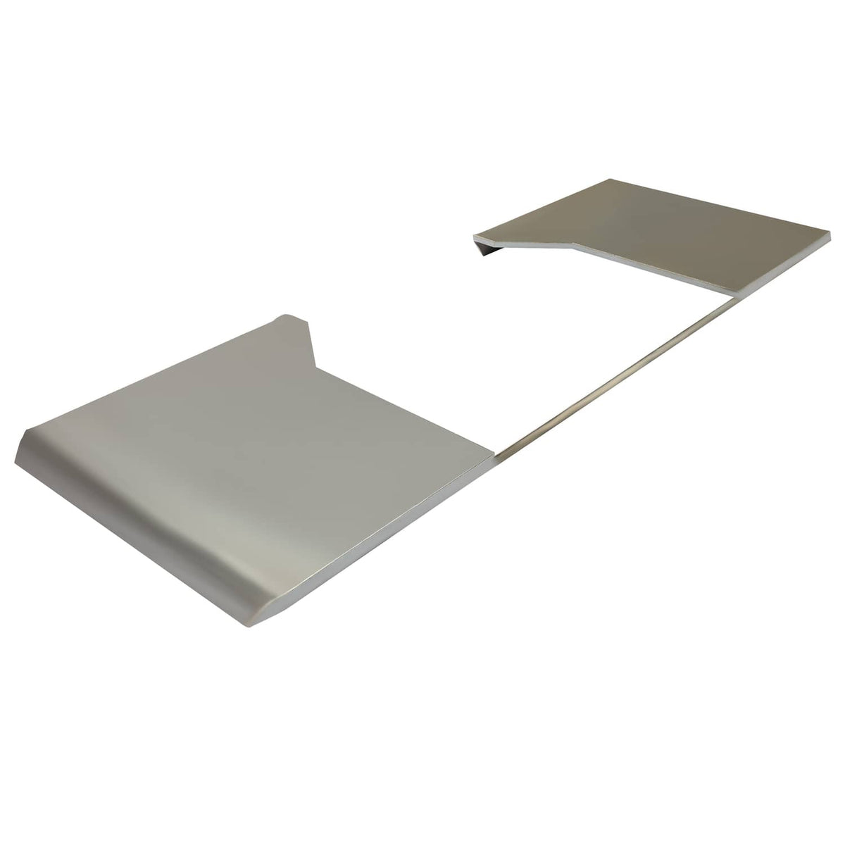 Gray steel skid steer mount plate adapter with long connecting bar