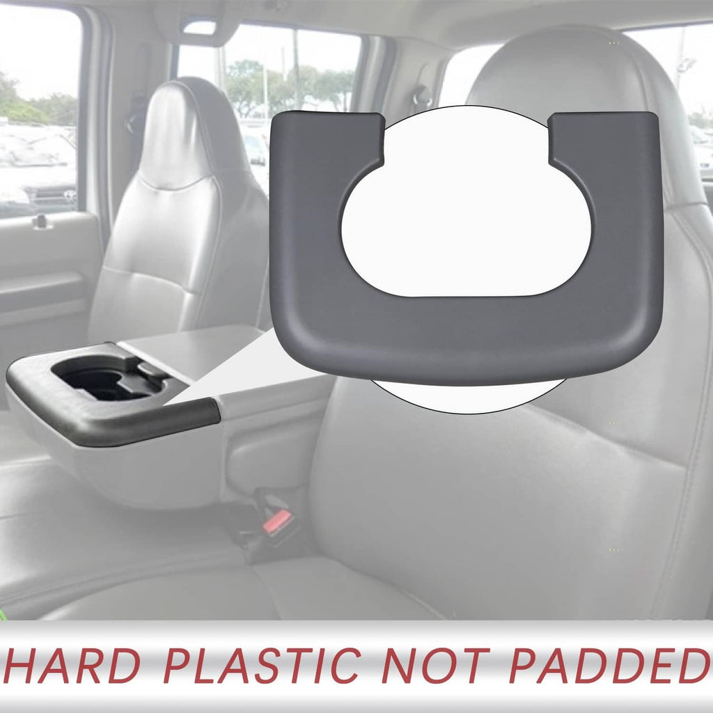 Grey center console cup holder pad with large circular opening