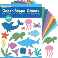 Ocean shape cutouts set packaging with sea animals and plants, 576 pieces