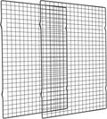 Set of 2 black wire cooling racks with thick square grid, 16 x 10 in each.