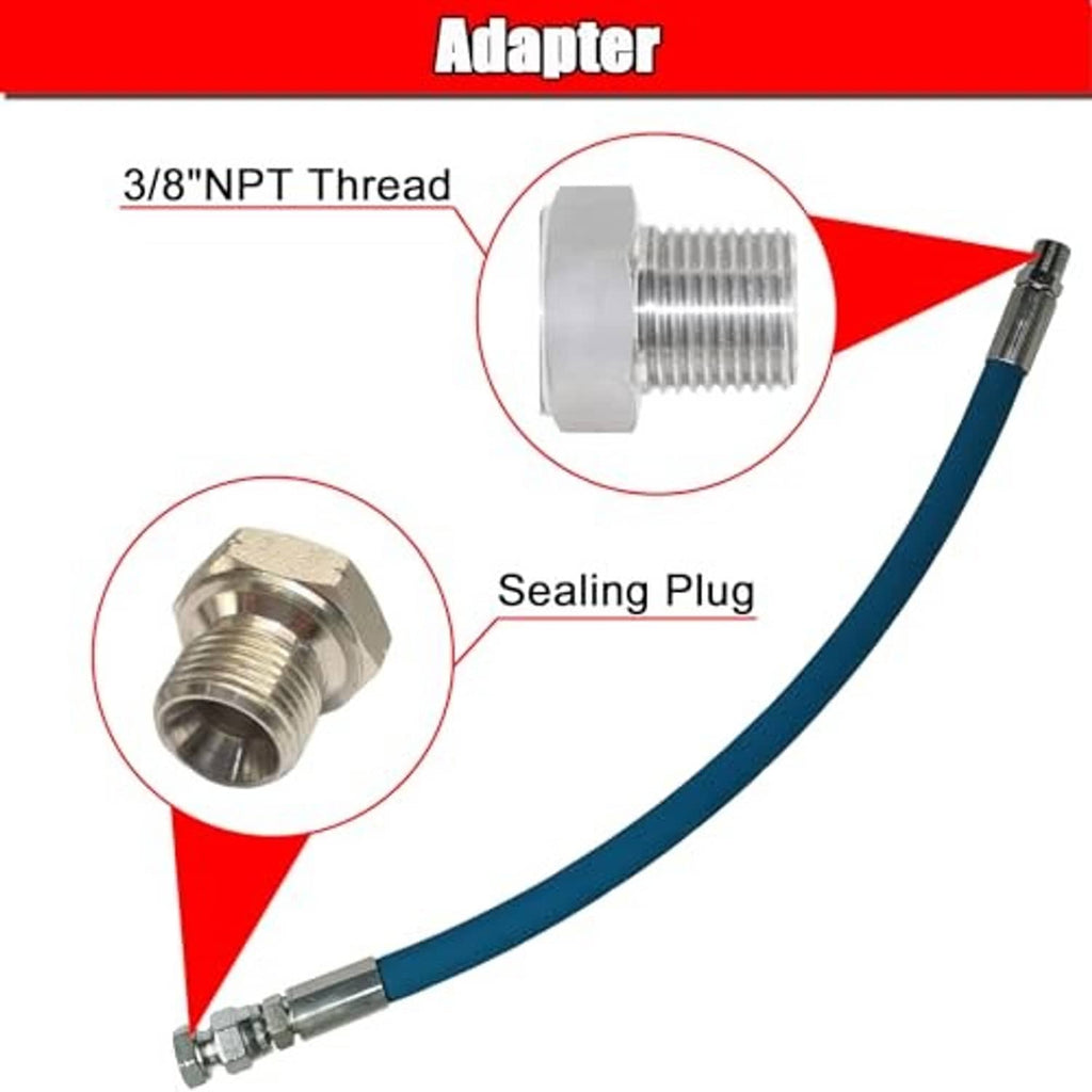 3/8 NPT adapter with sealing plug for blue oil drain hose
