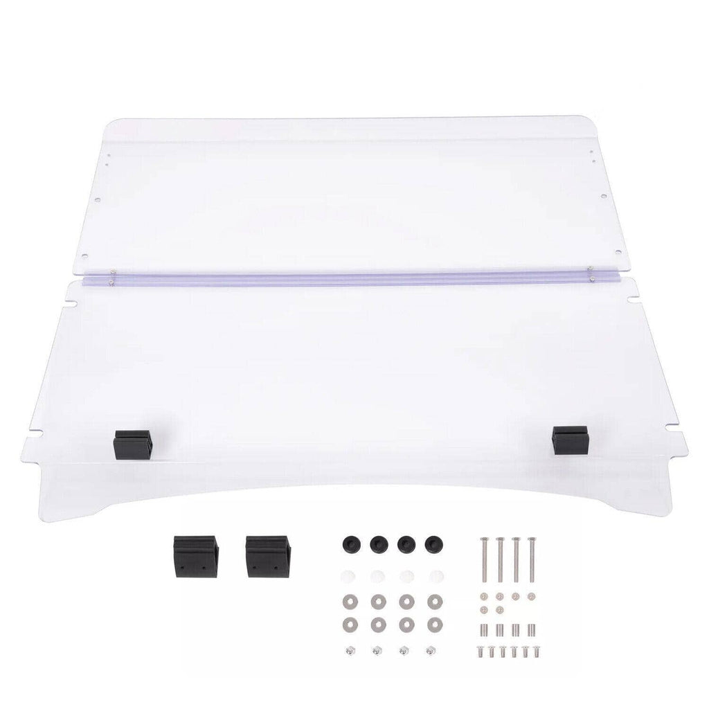 Foldable clear windshield windscreen with purple trim and screws or bolts kit