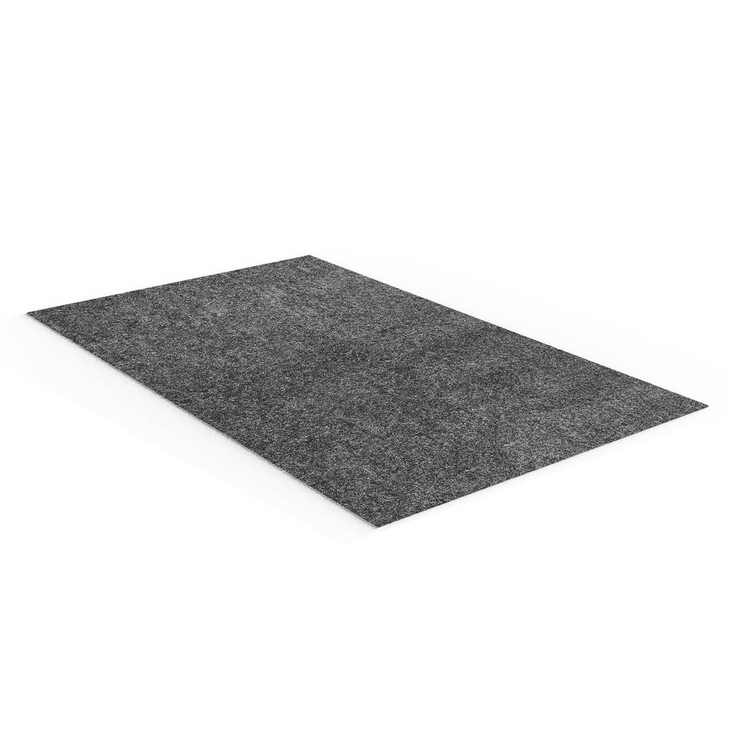 Rectangular oil spill mat with dark gray textured felt surface for garage floors.