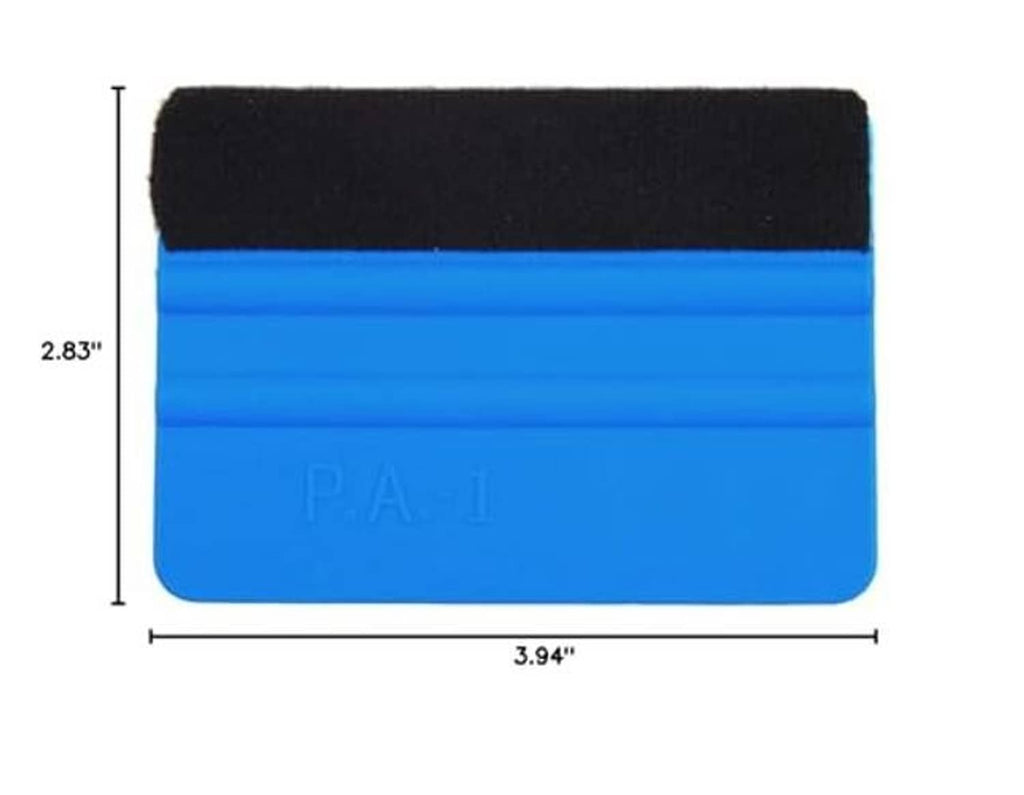 4 in x 2.83 in blue plastic felt edge squeegee with black foam pad
