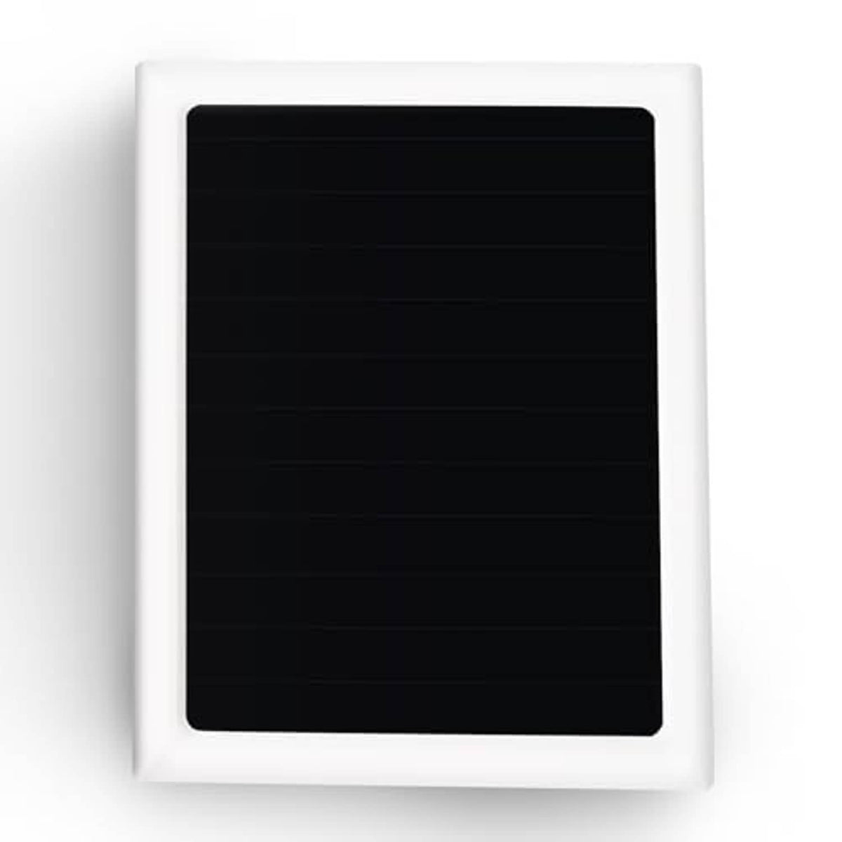 White solar panel charger with black glass panel, square design