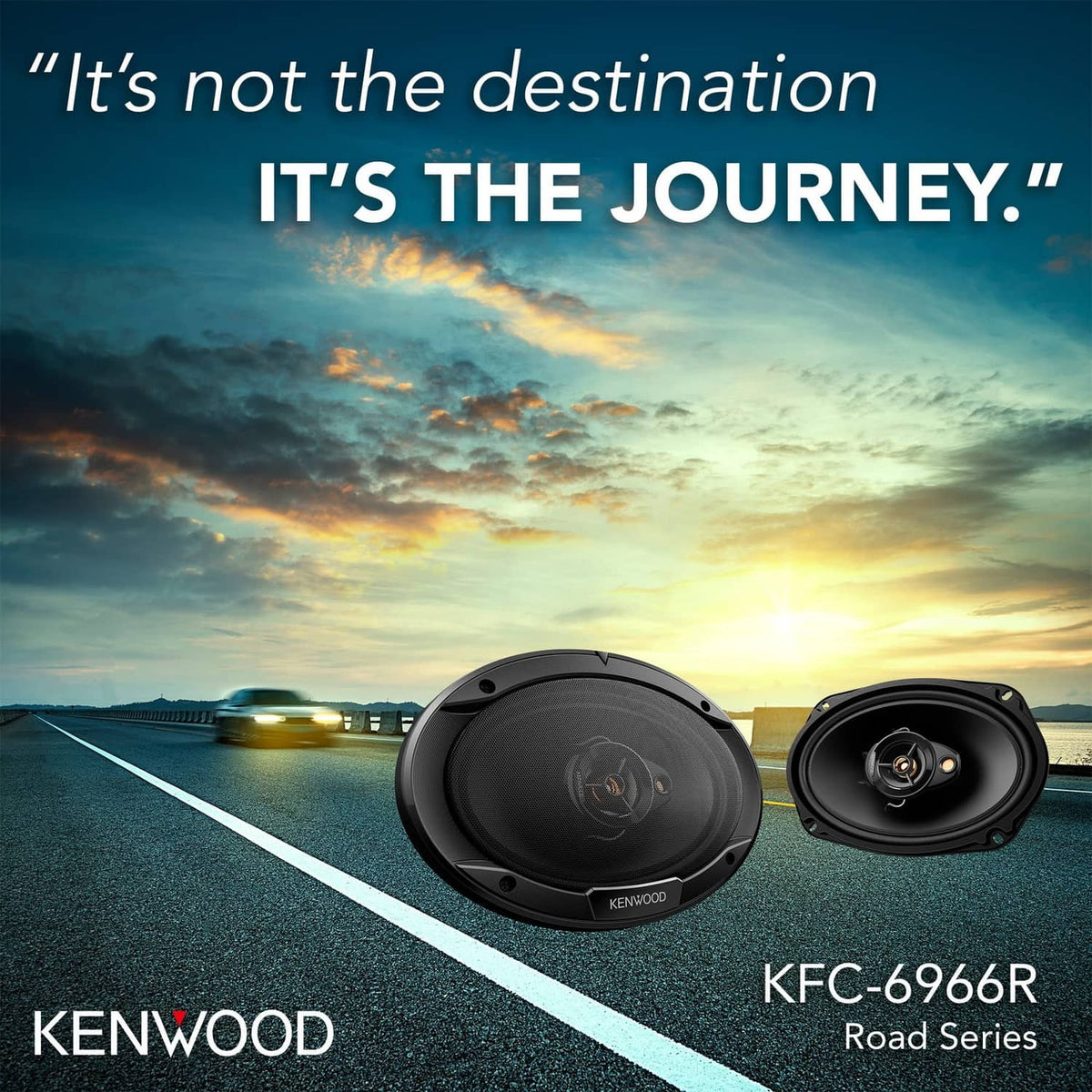 Black 6.5-inch car speakers pair with front grilles and rear driver openings