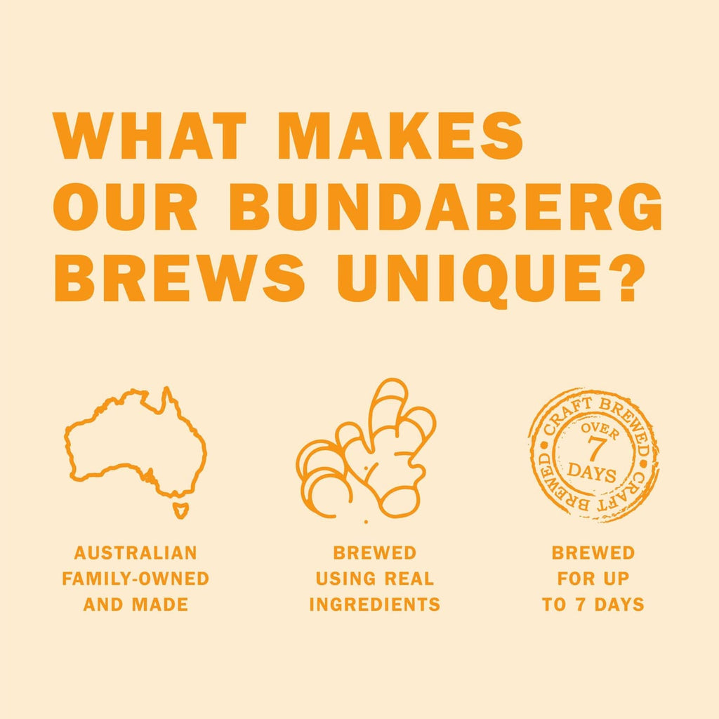 Bundaberg Ginger Beer unique brew graphic with Australian family-owned and real ingredients