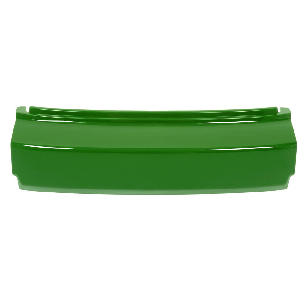 Green front bumper for John Deere riding mower, rectangular front cover with tabs