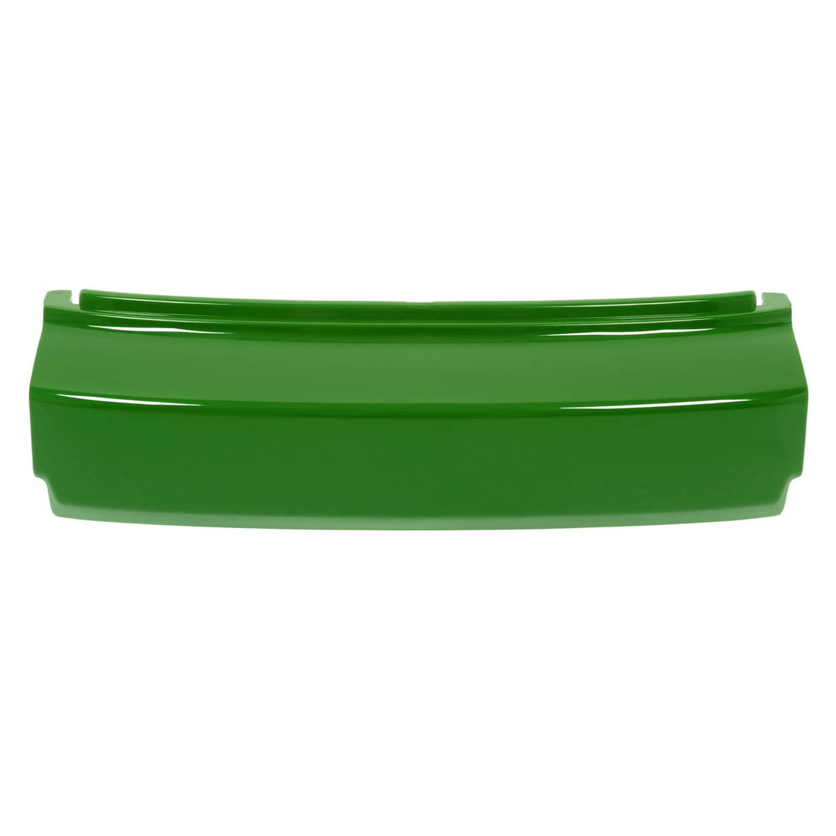Green front bumper for John Deere riding mower, rectangular front cover with tabs