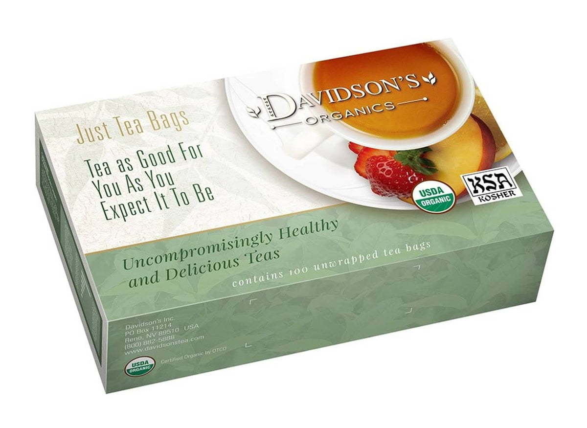 Organic spearmint orange spice tea box, 100-count, with tea bags tray