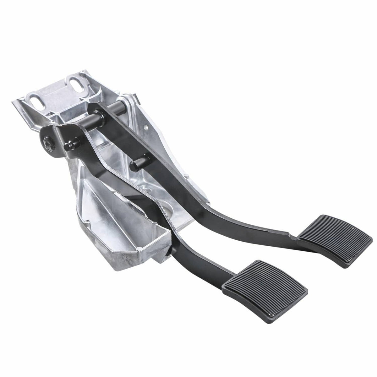 Pedal bracket assembly with black rubber brake and clutch footpads