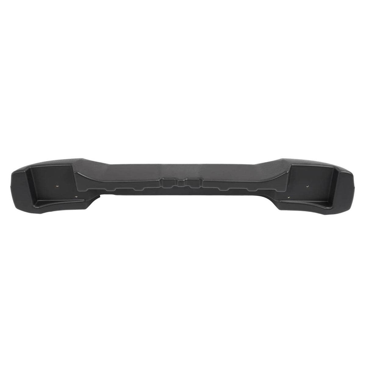 Dark gray rear bumper cover interior side with inset panels and small holes