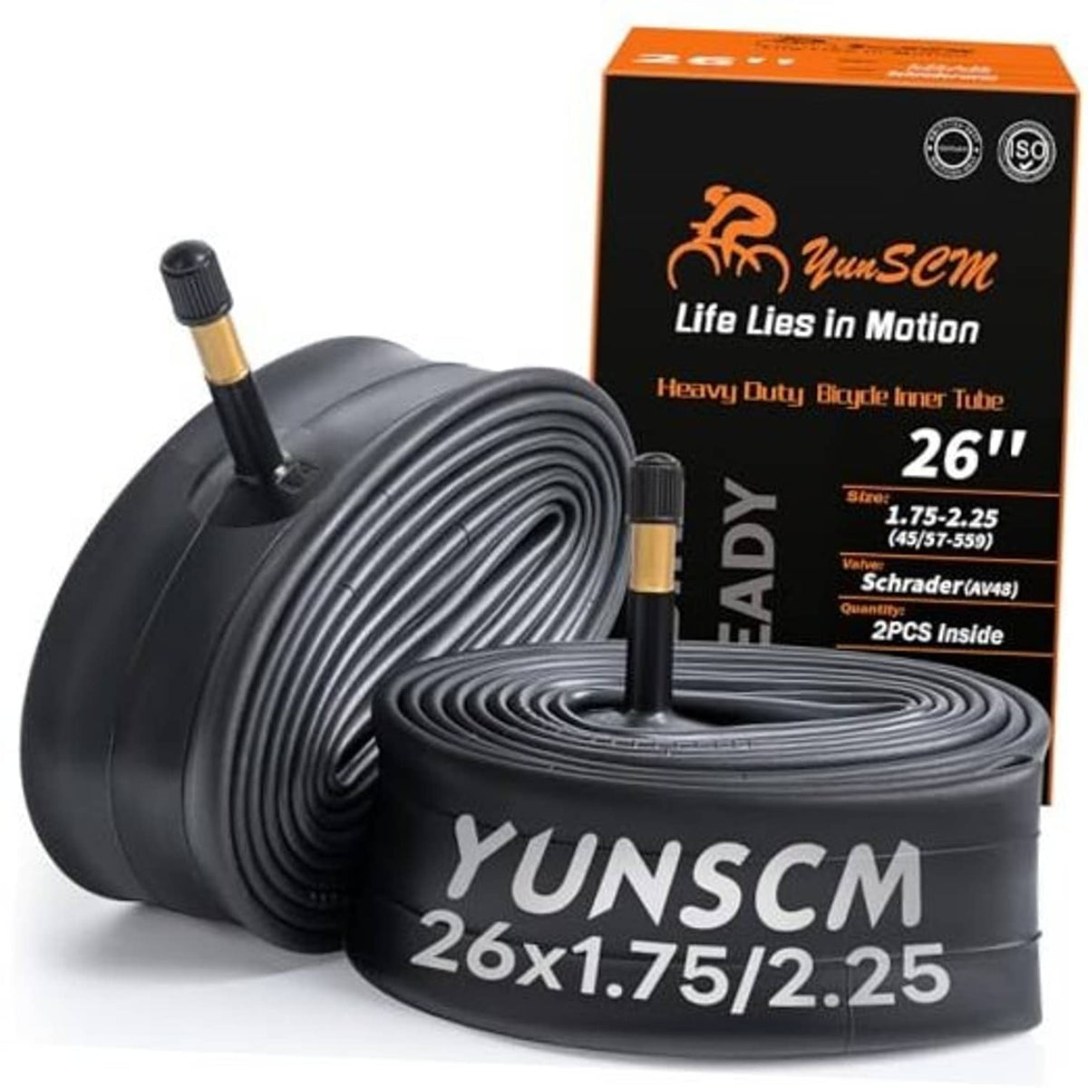 26-inch heavy duty bike inner tube, rolled black tube with valve stem