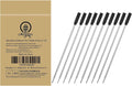 Ballpoint pen refill pack with 10 silver shafts and black tips, shown in a bundle