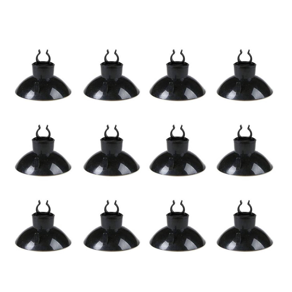 Set of black aquarium air diffusers with lift caps and circular base plates