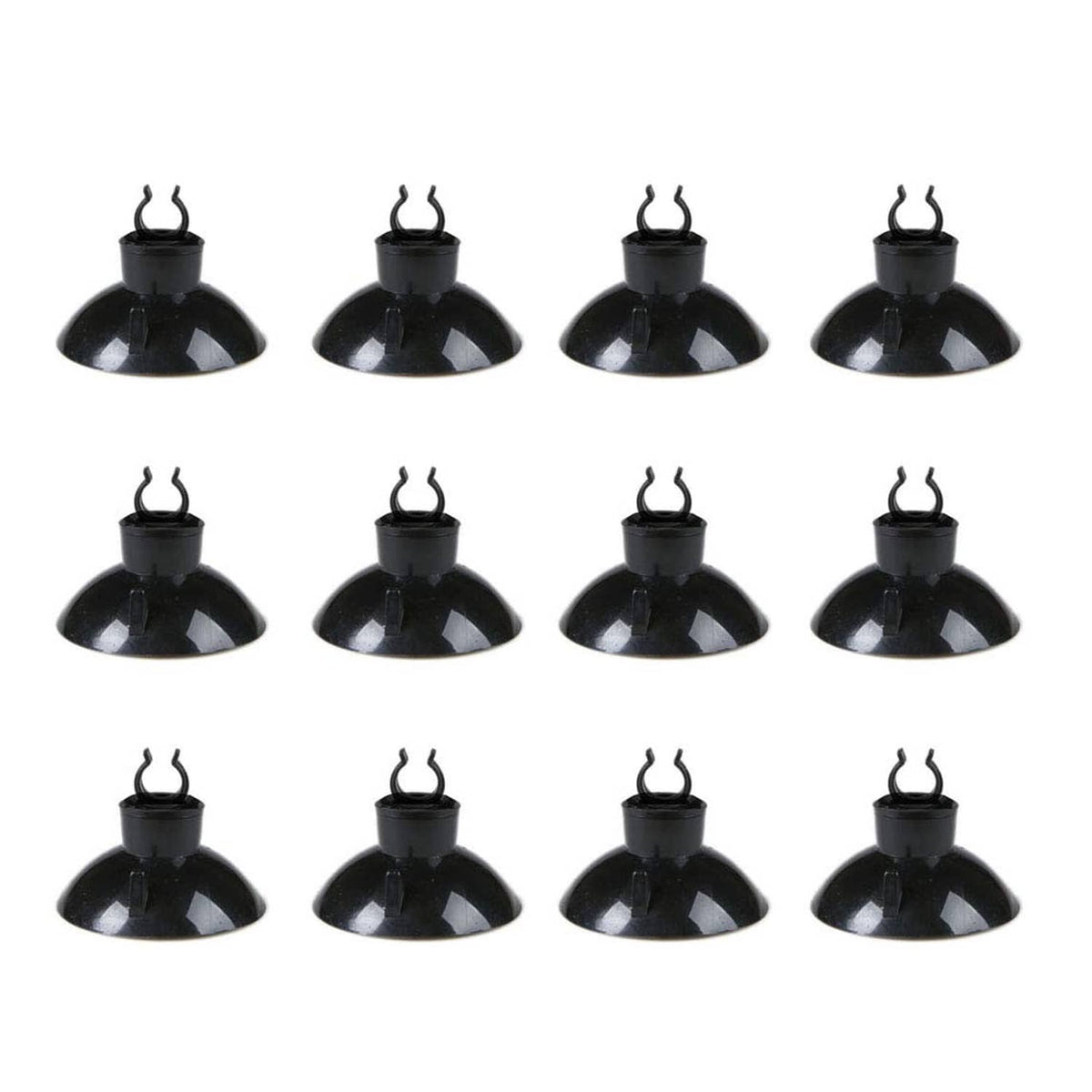Set of black aquarium air diffusers with lift caps and circular base plates