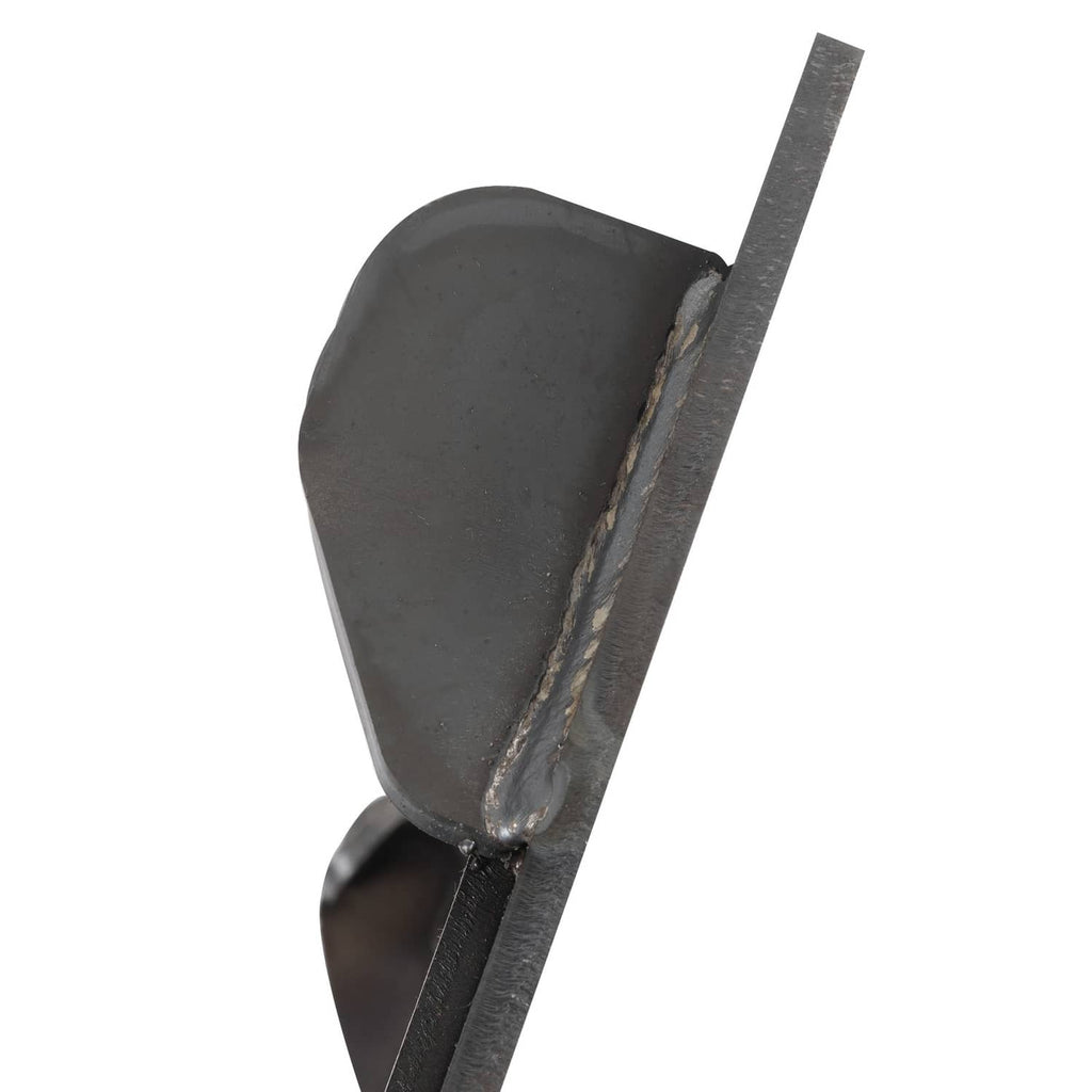 Steel mounting bracket with curved latch and vertical mounting bar