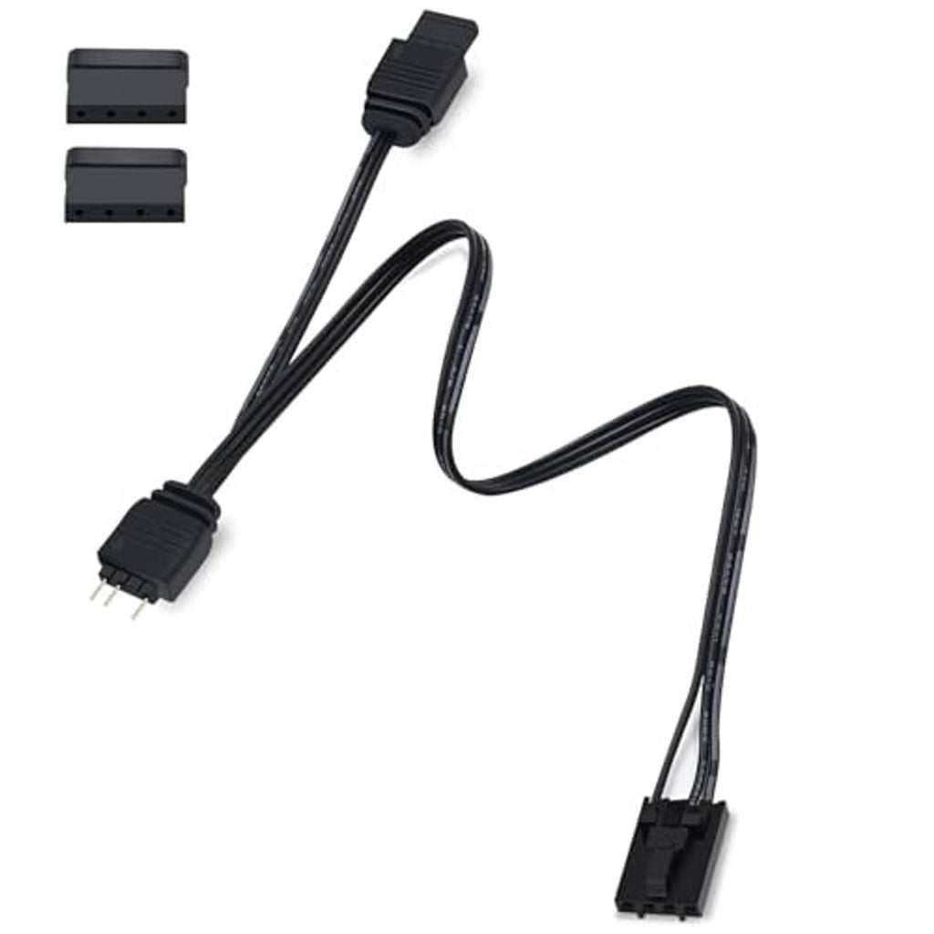 4-pin ARGB adapter cable, black cable with 3-pin-style connector and 4-pin end