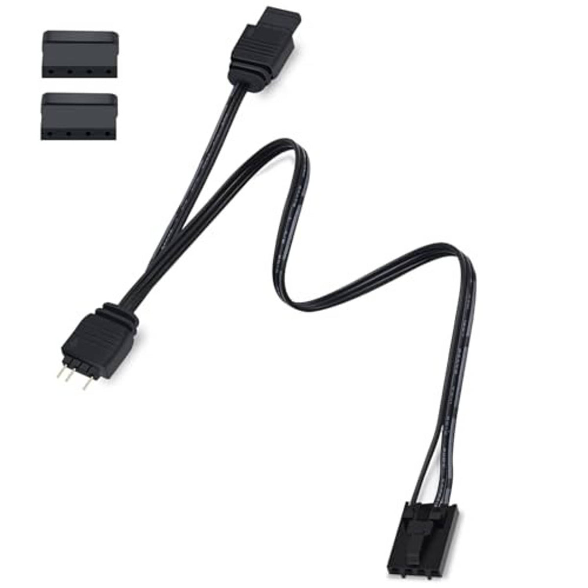 4-pin ARGB adapter cable, black cable with 3-pin-style connector and 4-pin end