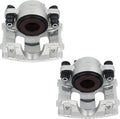 Front brake caliper pair with silver cast body and black brake piston seals