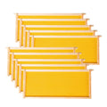 Deep brood beehive frames with honeycomb wax foundation, light wood, 10-pack set