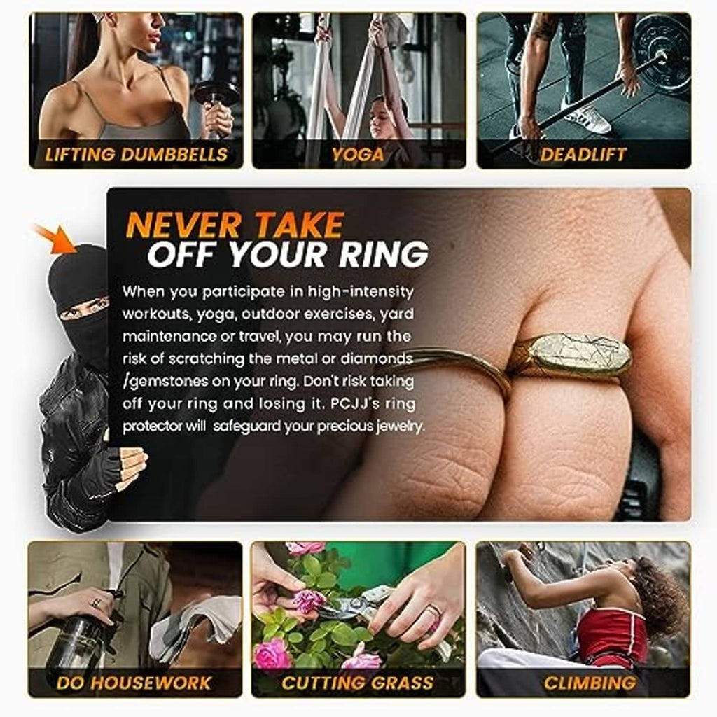 Black heart-shaped silicone ring cover on a finger during workout activity