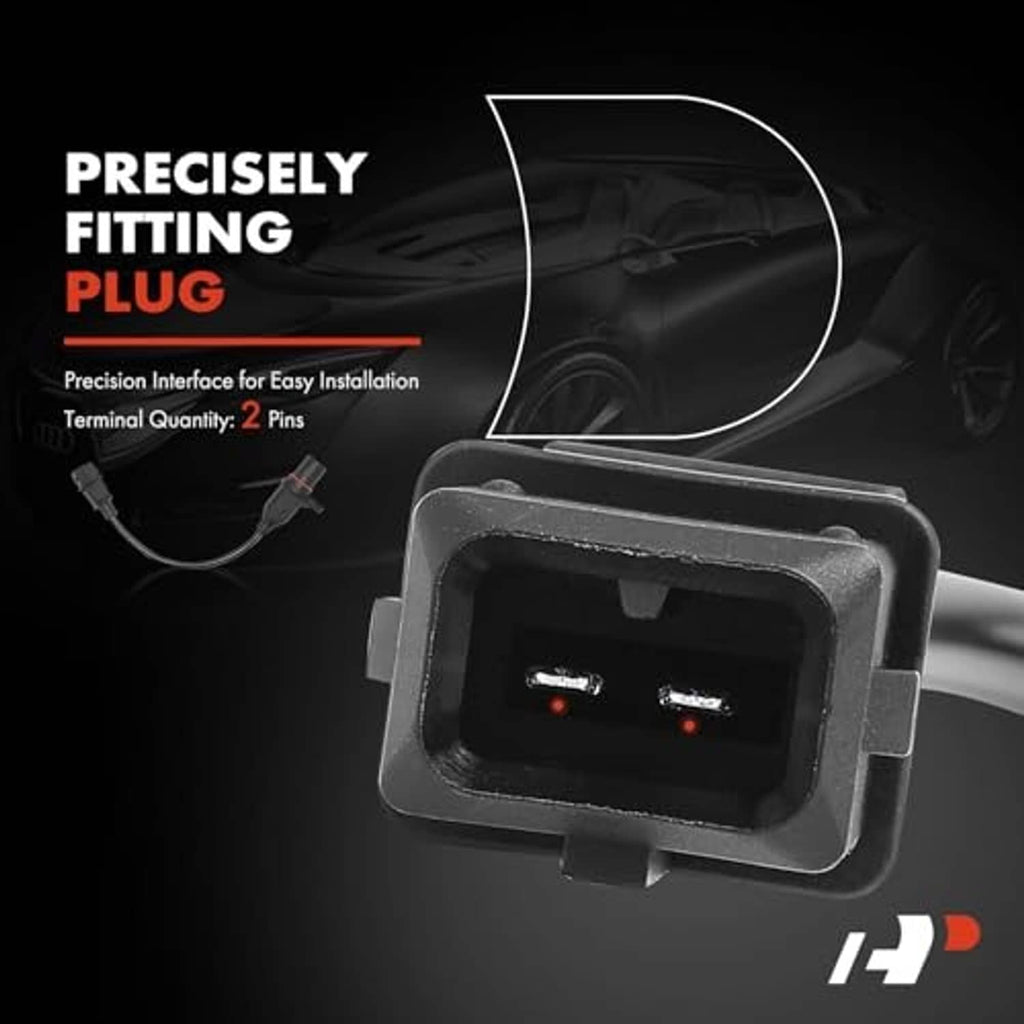 Crankshaft position sensor connector plug, two-pin terminals in black housing