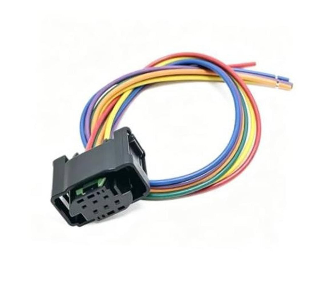 Electronic throttle body pigtail connector wire harness with multi-color wires and plug