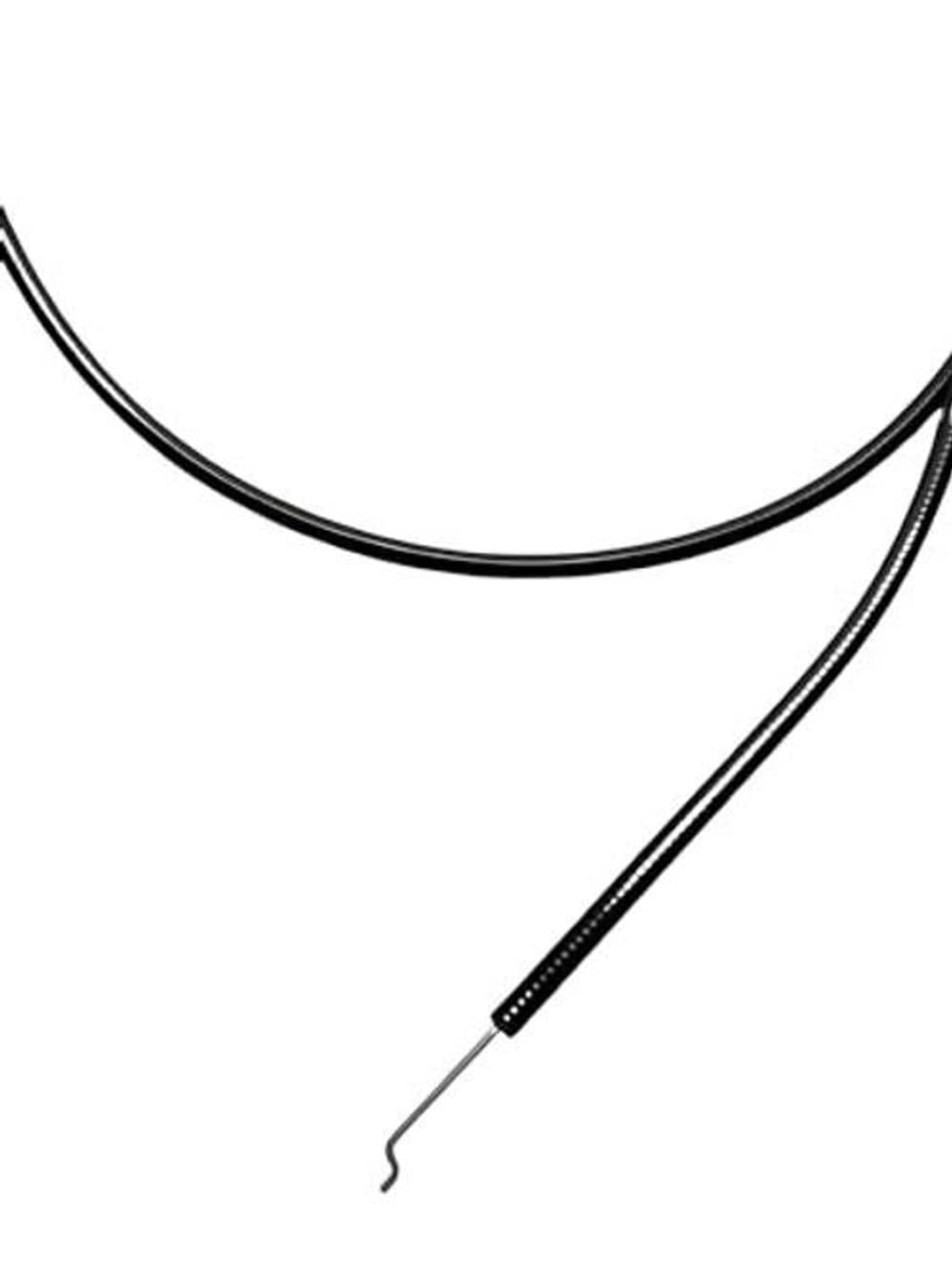 Black throttle cable with inner wire tip and length of outer housing