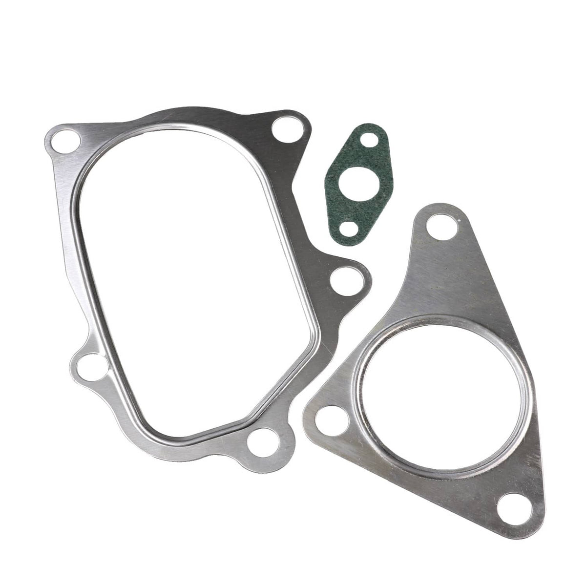 Turbo gasket set with two metallic gasket plates and small mounting pieces