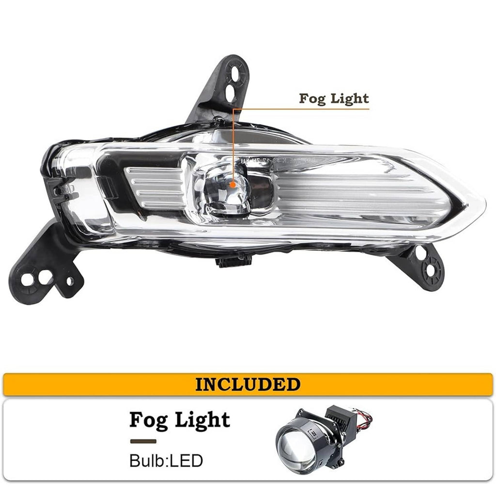 Clear-lens fog light assembly with chrome reflector and black mounting bracket