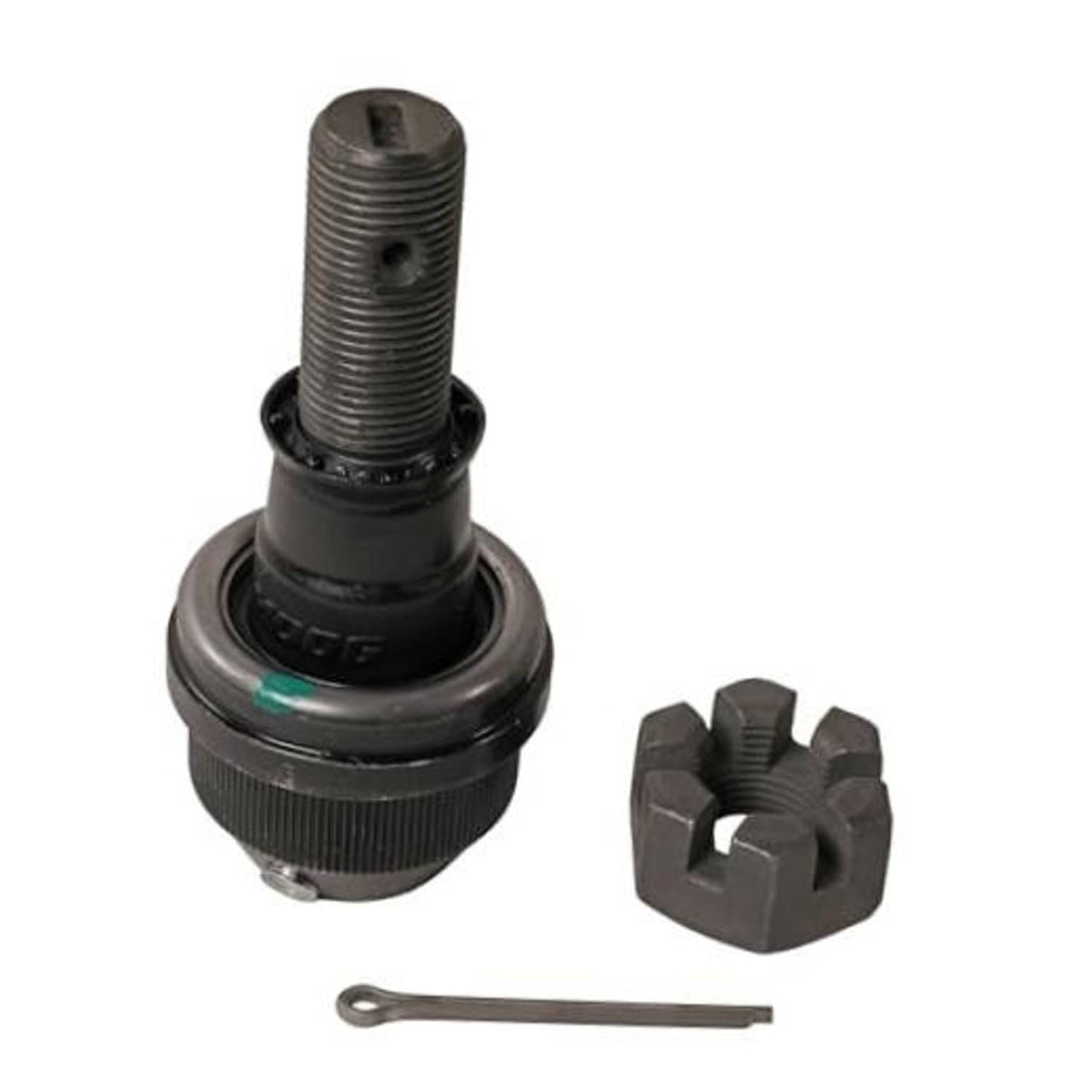 Black ball joint with threaded stud, included nut and cotter pin