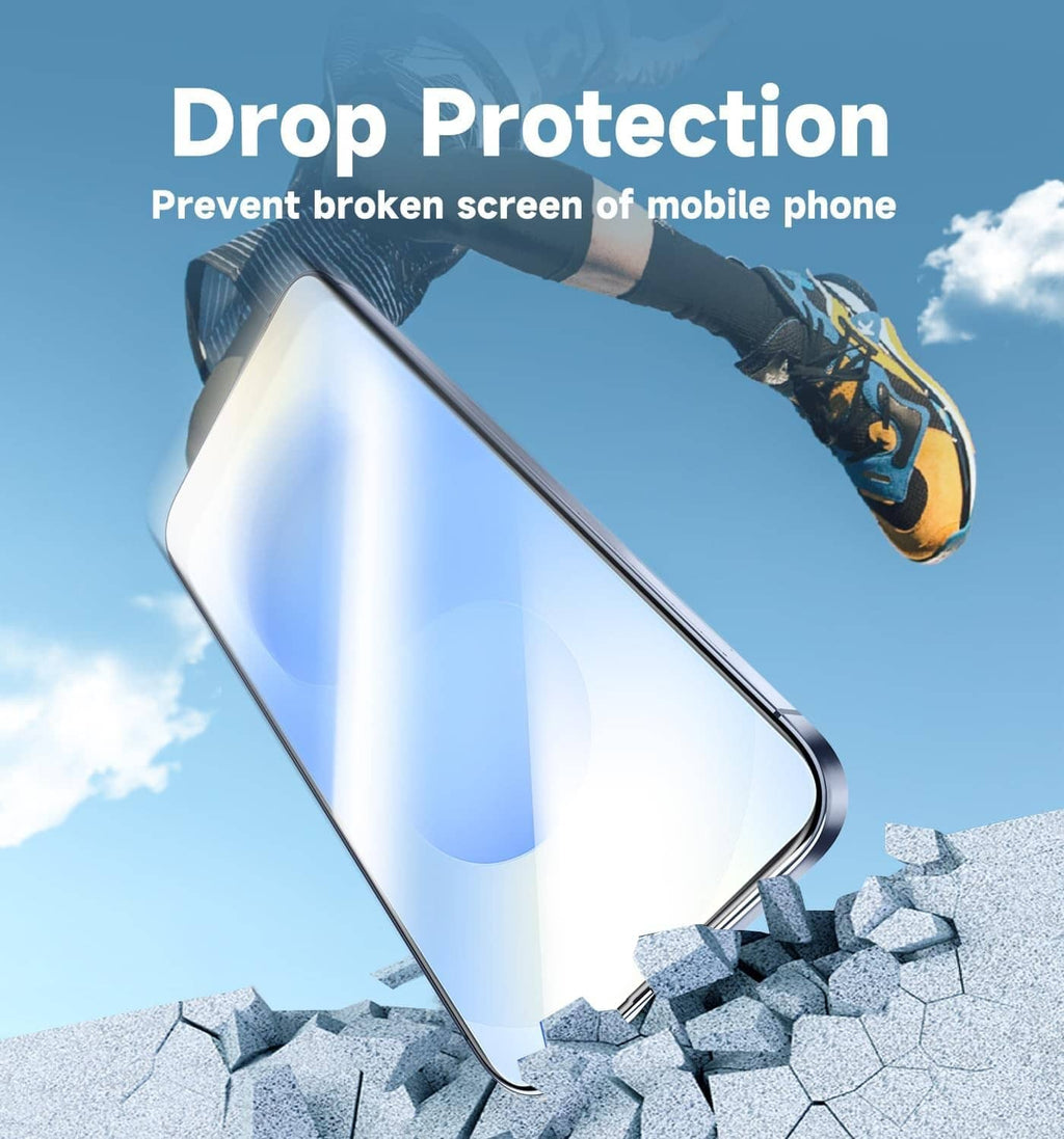 Clear screen protector for Samsung S25 with drop protection coverage